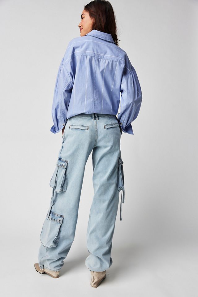 SER.O.YA Samire Low-Rise Cargo Jeans | Free People UK