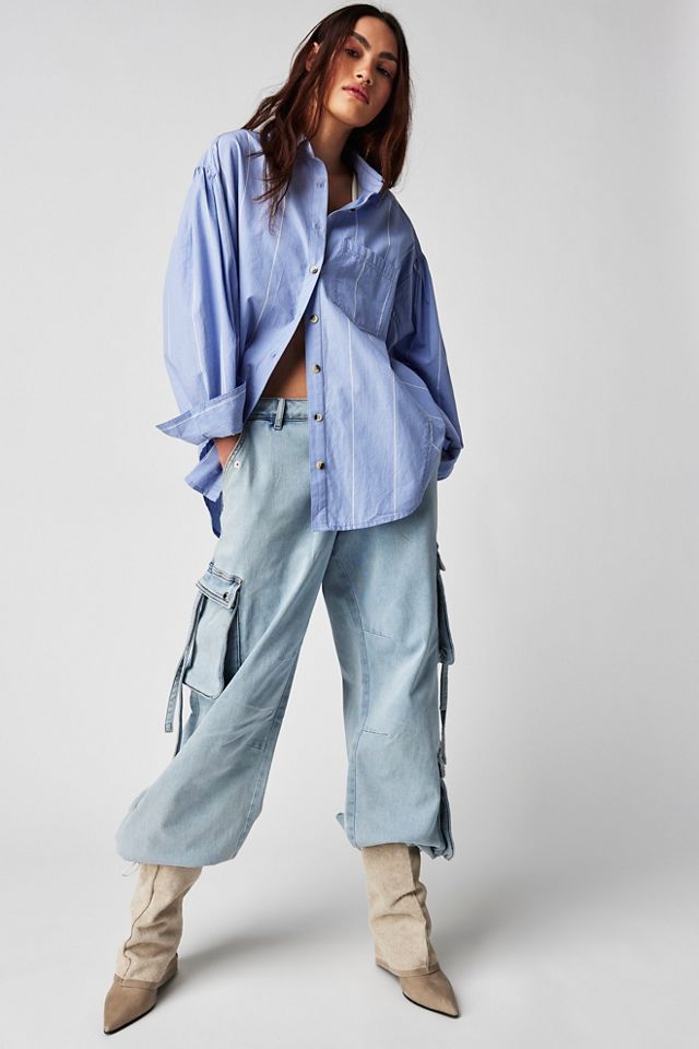 SER.O.YA Samire Low-Rise Cargo Jeans | Free People UK
