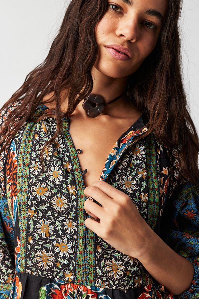 mesh shirt dress Rachelle Black Embroidered Mesh Mini Shirt Dress (Archive Sale)