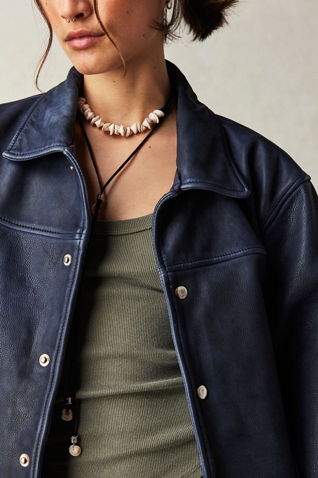 Veste en cuir surteinte #4