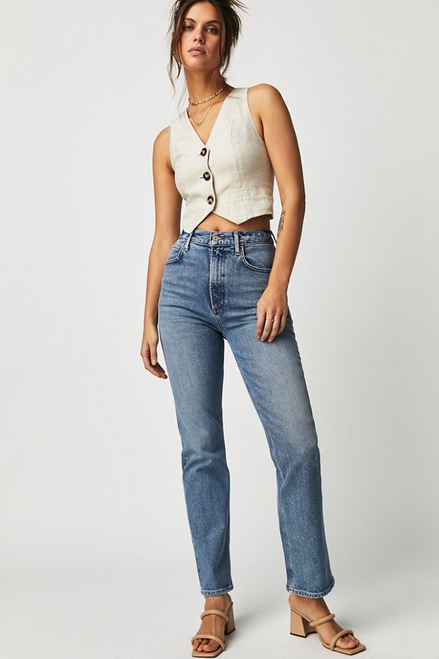 AGOLDE High-Rise Stovepipe Jeans | Free People UK