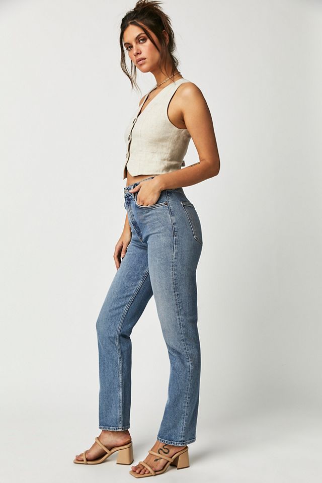 AGOLDE High-Rise Stovepipe Jeans | Free People UK