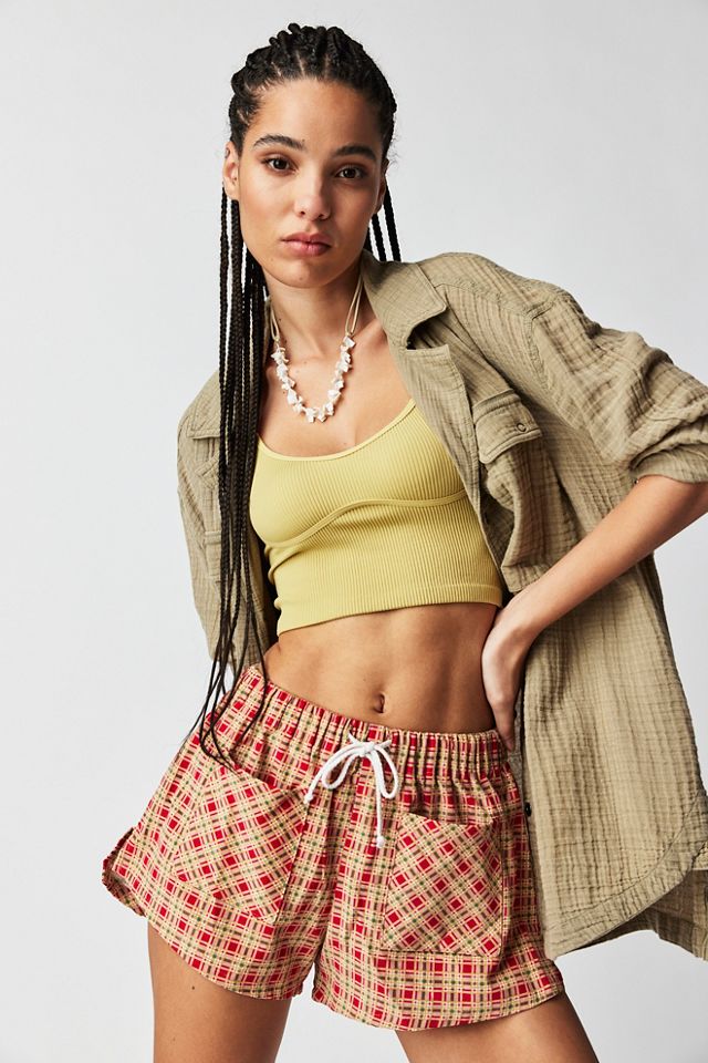 Carleen Plaid Pull-On Shorts | Free People UK