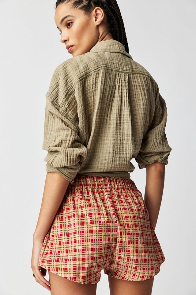 Carleen Plaid Pull-On Shorts | Free People UK