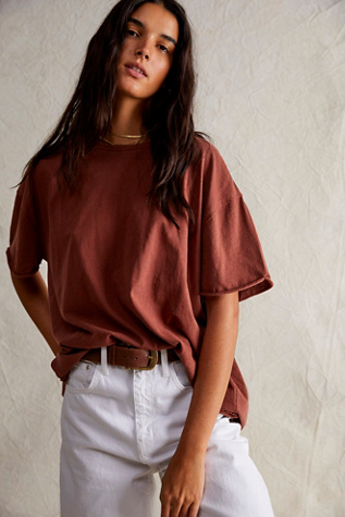 We The Free Nina Tee at Free People in Brownie, Size: XL