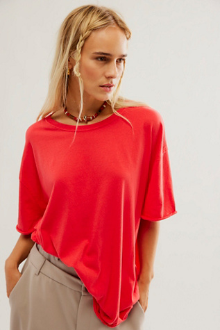 We The Free Nina Tee at Free People in Rusted Red, Size: Small