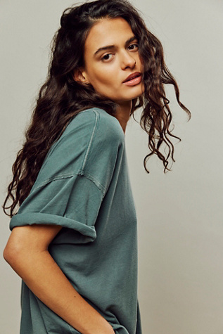 We The Free Nina Tee at Free People in Topiary, Size: XL