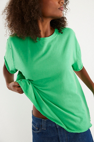 We The Free Nina Tee at Free People in Green, Size: L