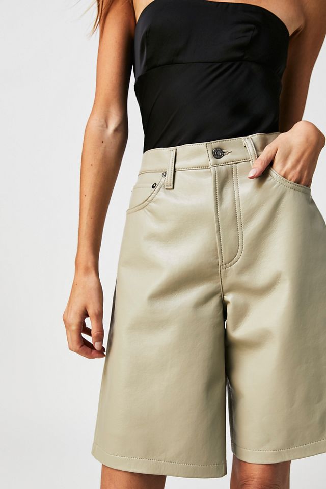 AGOLDE Recycled Leather Low Rise Shorts Free People