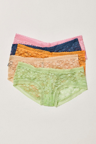 Daisy Lace Low-Rise Hipster 5-Pack Knickers by Intimately at Free People in Summer Pops Combo, Size: Small