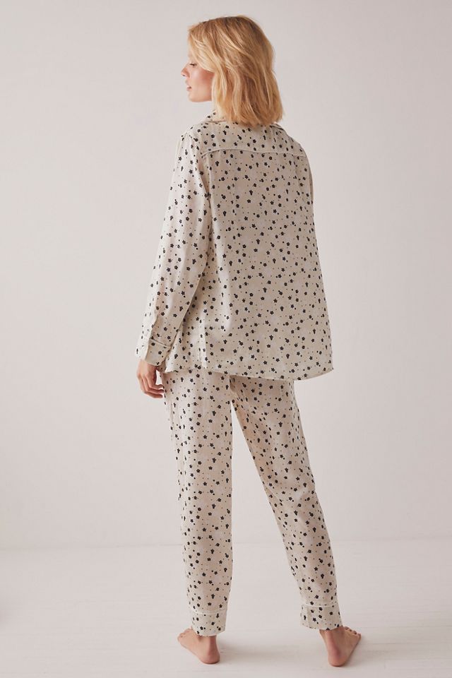 Free People Pillow Talk Floral Printed Button-Front Satin Pajama