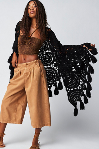 Sunny Day Crochet Shawl at Free People in Black