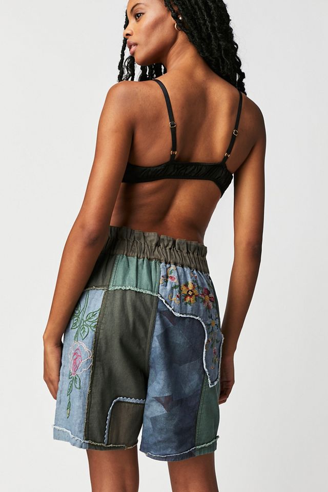 Free People Blue Horizon Patched Shorts - 81054462