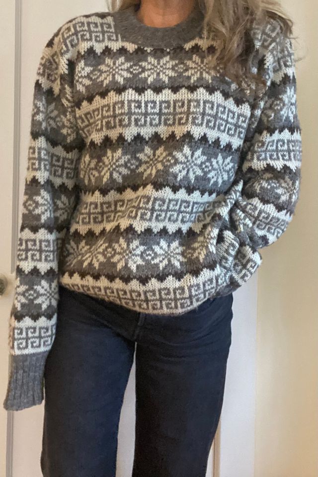 Vintage Gray and White Norwegian Knit Sweater Selected by KA.TL.AK #1