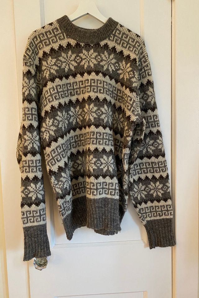 Vintage Gray and White Norwegian Knit Sweater Selected by KA.TL.AK #3