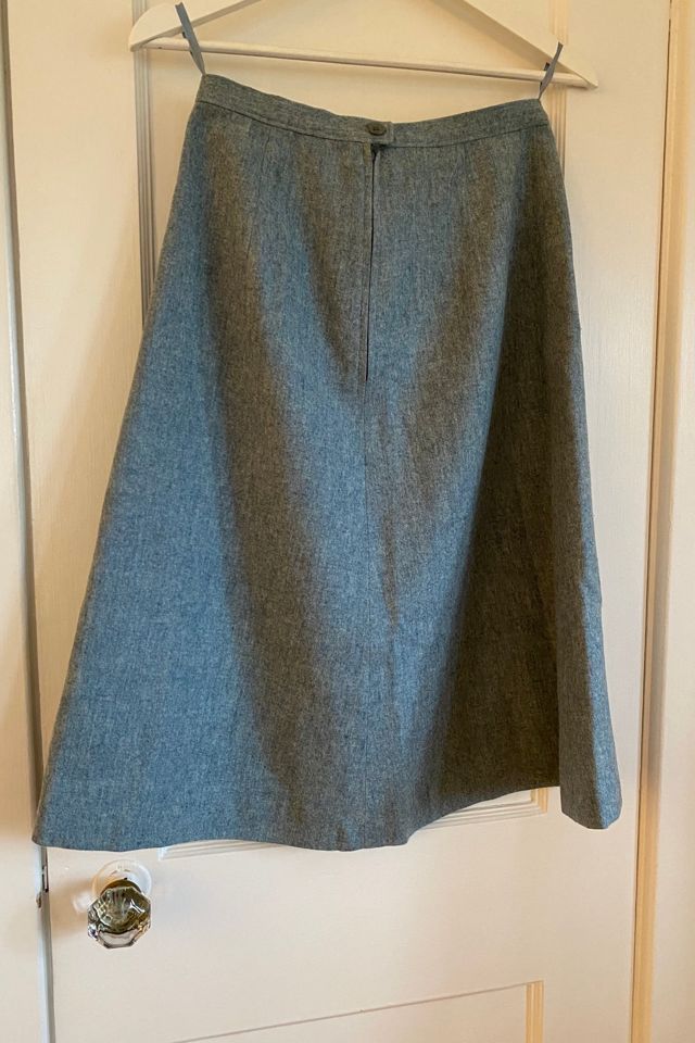 Vintage A Line Blue Green Wool Skirt Selected by KA.TL.AK #2