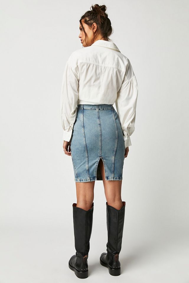 We The Free Dom Denim Midi Skirt #1