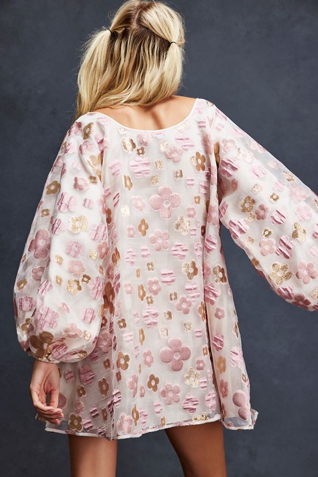 Arianne Elmy Black and Pink Floral Good Luck Party Dress (As Worn by Alicia Silverstone)