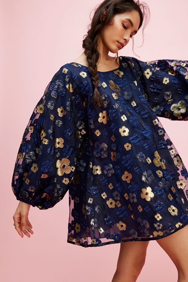 Arianne Elmy Floral Good Luck Party Dress in Purple