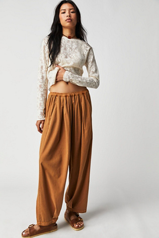 To The Sky Parachute Trousers at Free People in Ginger Spice, Size: Medium