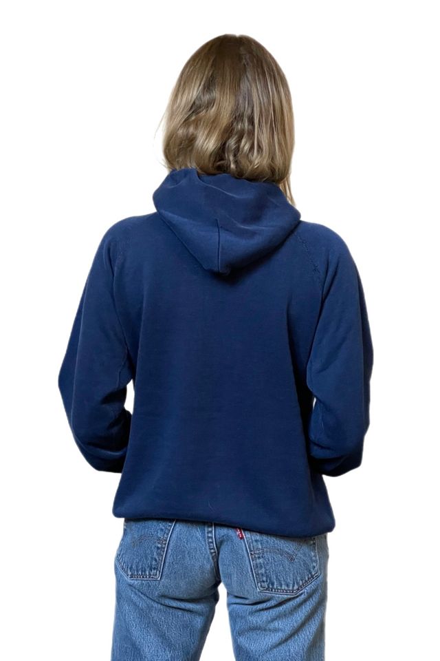 Vintage Dark Blue Pull Over Hooded Sweatshirt Selected By Villains Vintage #1