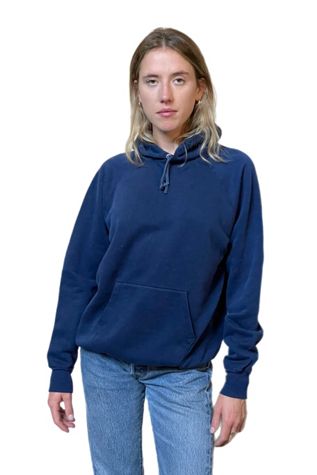 Vintage Dark Blue Pull Over Hooded Sweatshirt Selected By Villains Vintage