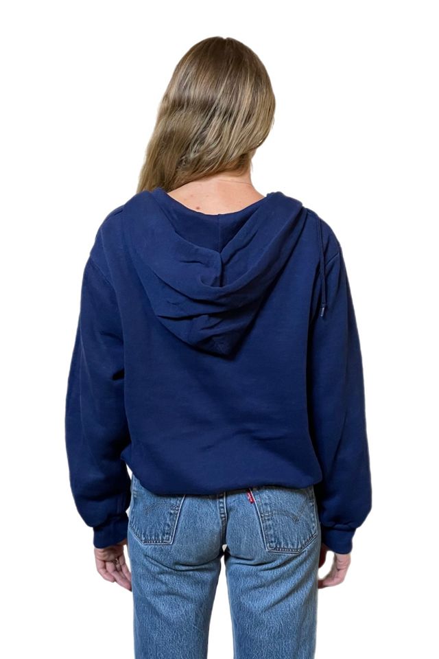 Vintage Dark Blue Thermal Lined Hooded Sweatshirt Selected By Villains Vintage #1