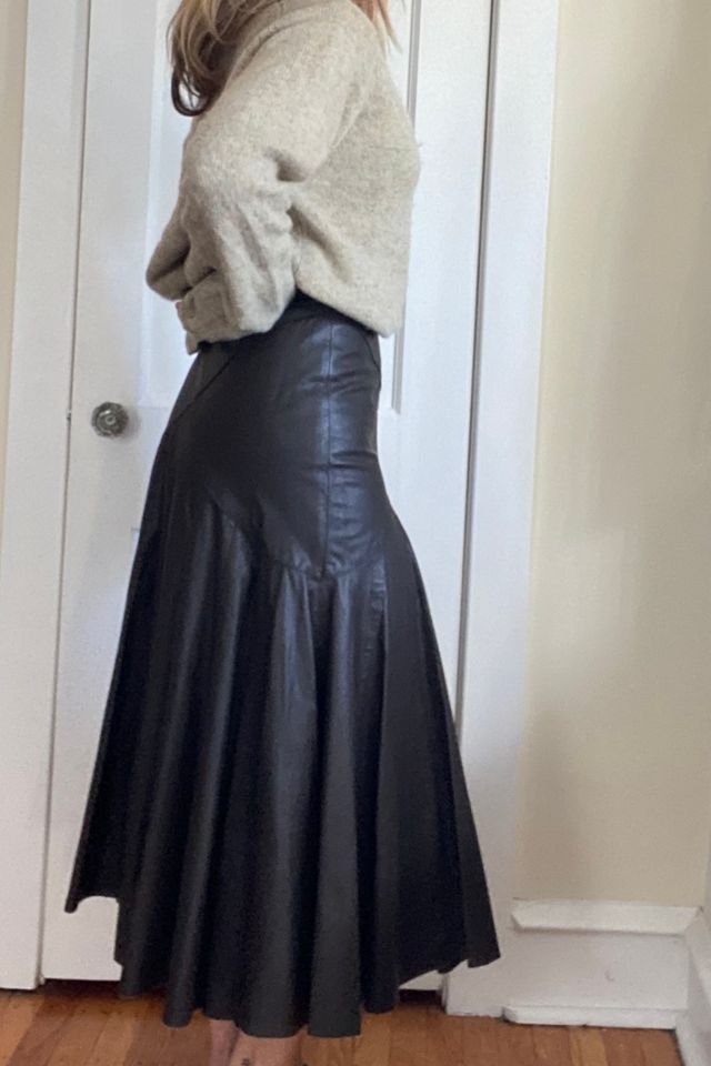 Vintage Comint Brown Leather Skirt Selected by KA.TL.AK #1