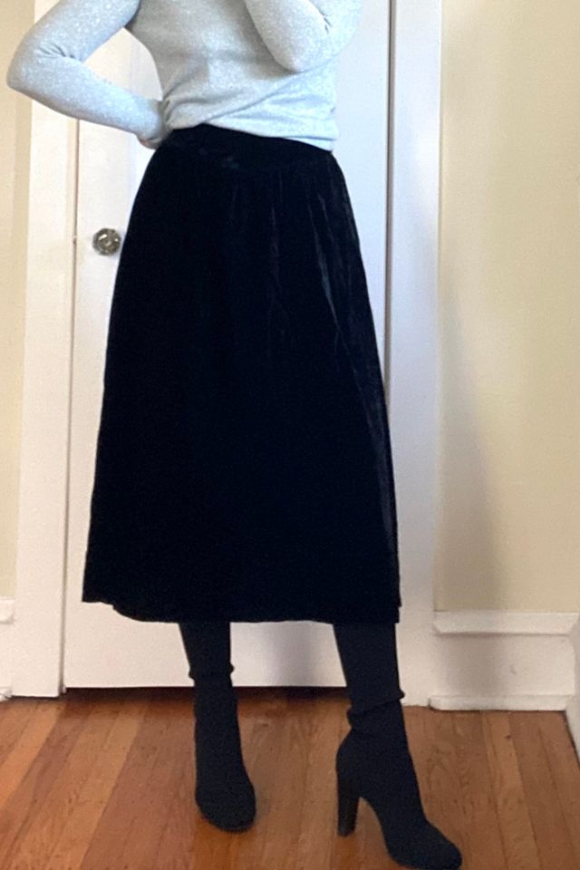 Vintage Gunne Sax Black Velvet Skirt Selected by KA.TL.AK
