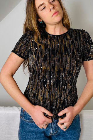 Vintage Oleg Cassini Beaded Zip Top Selected by KA.TL.AK