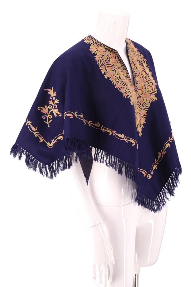 1970s Embroidered Wool Poncho Top Selected By Ritual Vintage #1