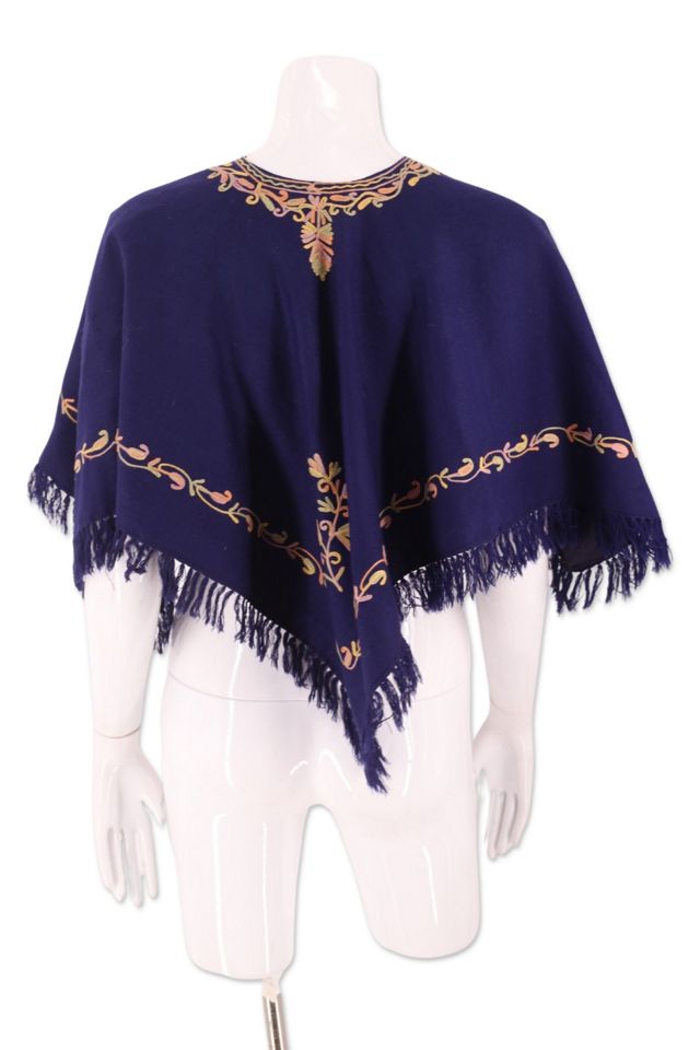 1970s Embroidered Wool Poncho Top Selected By Ritual Vintage #2