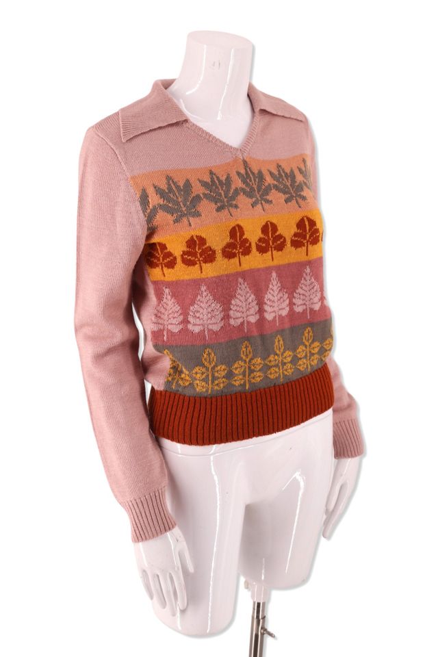 1970s Botanical Print Shrunken Fit Sweater Selected By Ritual Vintage #1