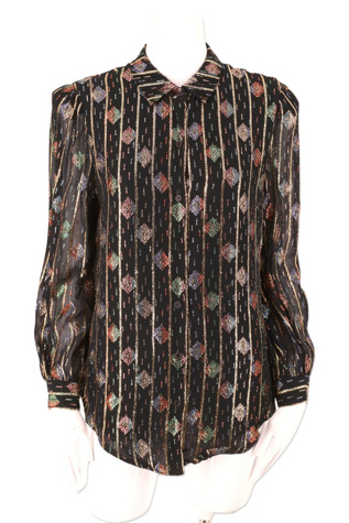 1980s Lurex Metallic Chiffon Blouse Selected By Ritual Vintage