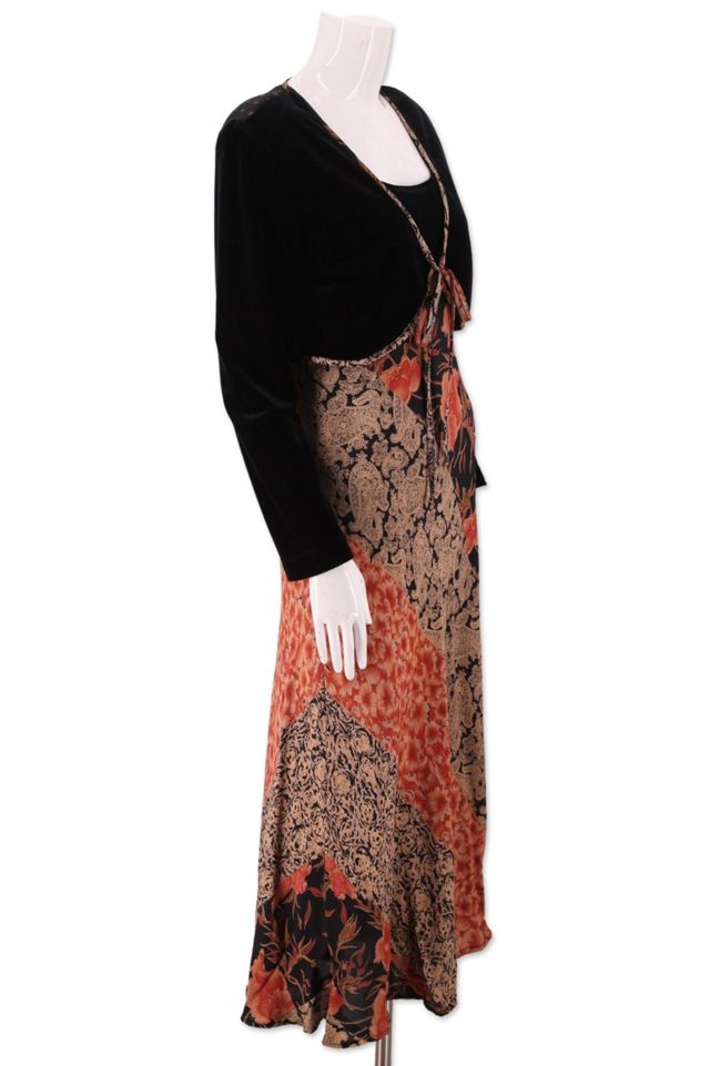 1990s Mixed Media Print Bias Cut Dress Selected By Ritual Vintage #1