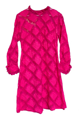 hot pink dress lace