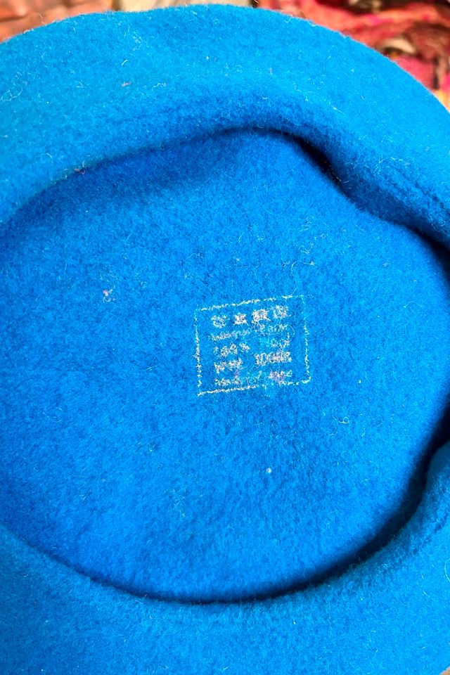 Teal Wool Beret Selected  by Nomad Vintage #2