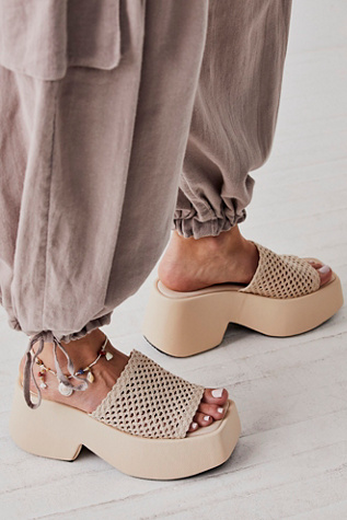 Coastal Crochet Platform Sandals | Free People