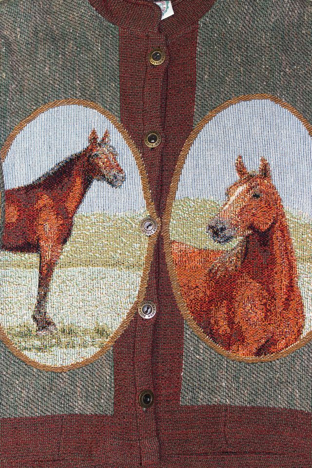 Vintage 1990's Polo Horses Woven Jacket Selected by Afterlife Boutique #1