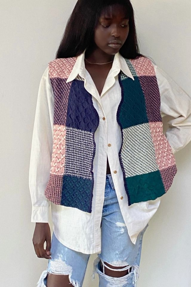 Vintage 1990's Calico Woven Sweater Vest Selected By Afterlife Boutique #2