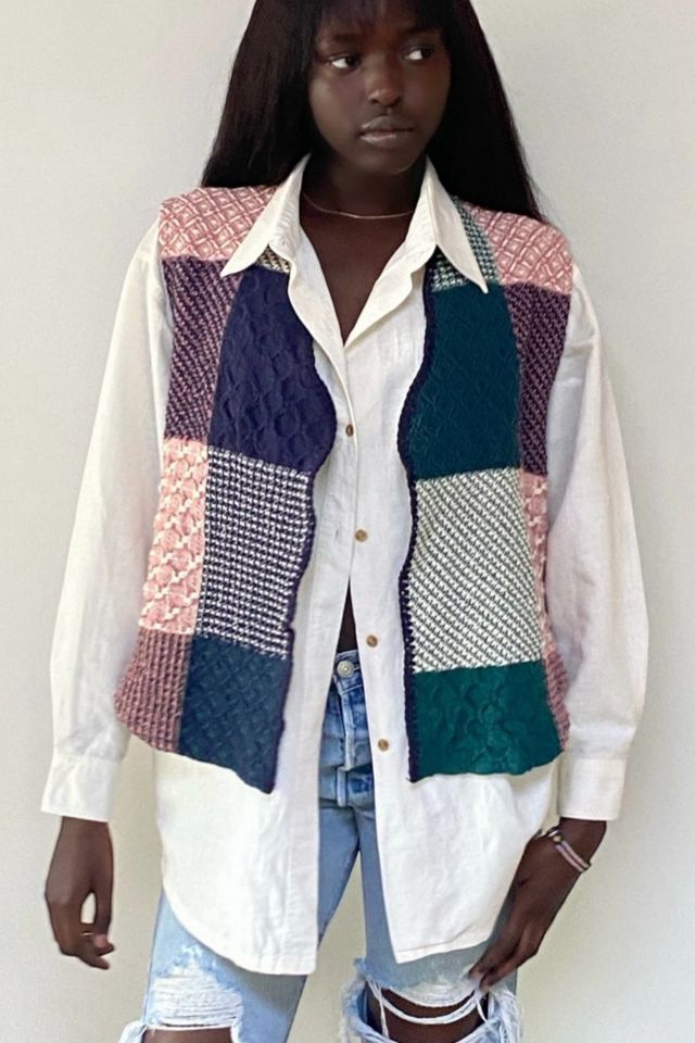 Vintage 1990's Calico Woven Sweater Vest Selected By Afterlife Boutique #3