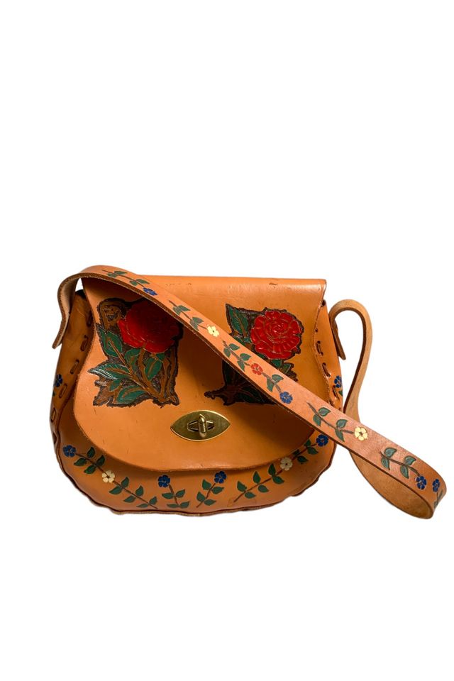 vintage hand paint leather poncho