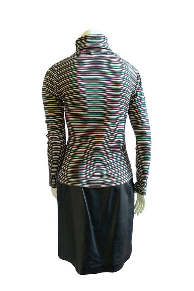 Vintage 1960s Micro Stripe Turtleneck Knit Top Selected by SharpLilTeeth #1