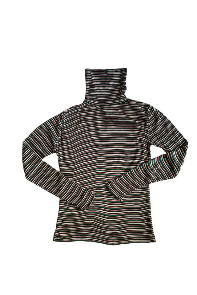 Vintage 1960s Micro Stripe Turtleneck Knit Top Selected by SharpLilTeeth #2