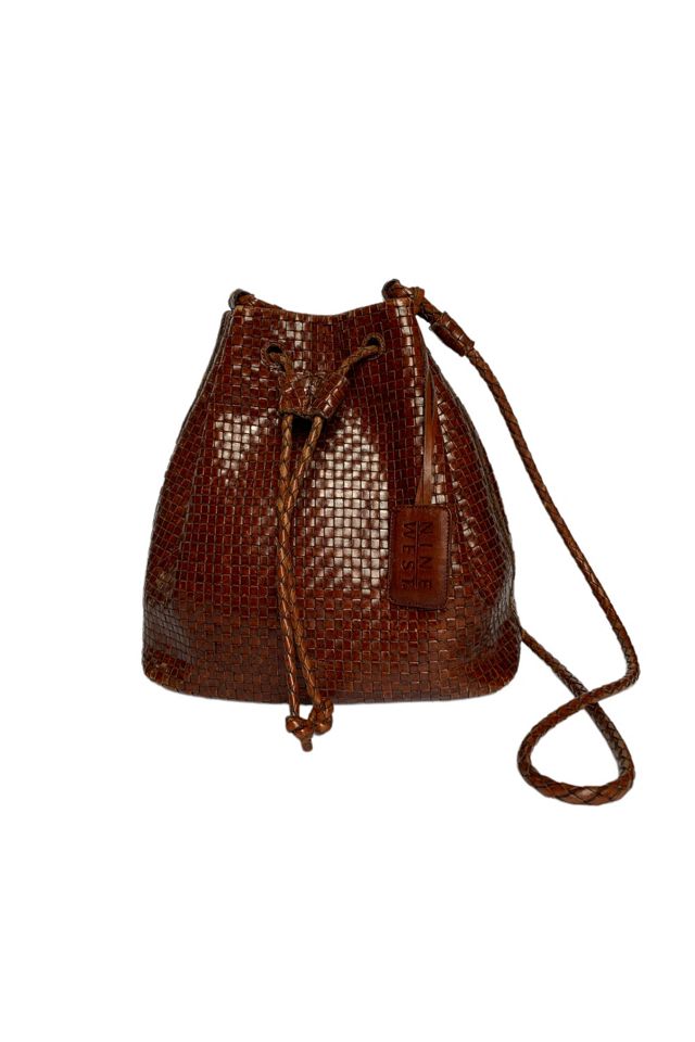 Vintage 1990s Woven Leather Bucket Bag Selected by SharpLilTeeth