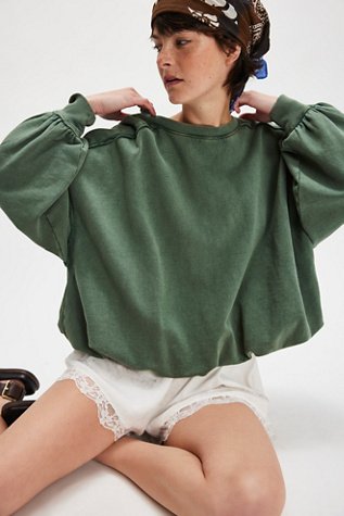 We The Free Bubble Up Pullover at Free People in Green, Size: XS
