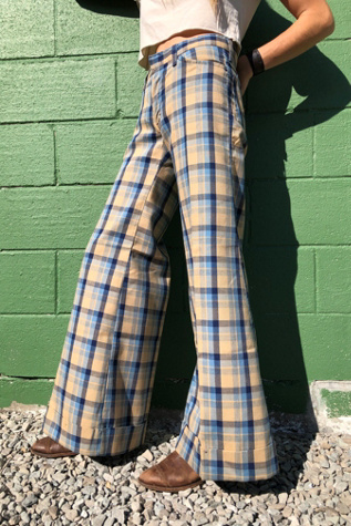 Red plaid hot sale bell bottoms