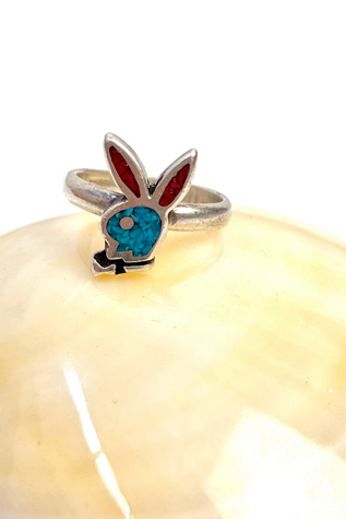 Vintage Sterling Silver Playboy Bunny Ring Selected by Anna Corinna