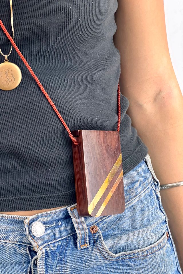 Vintage Wood and Brass Stash Box Necklace Selected by Anna Corinna #1