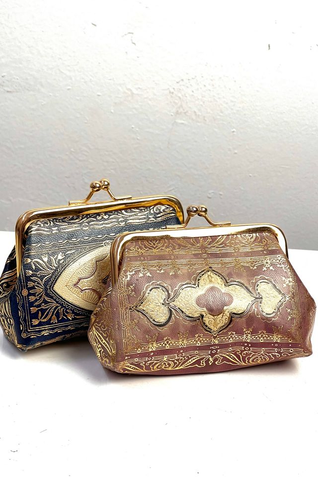 Vintage Gilt Stamped Leather Purse Selected by Anna Corinna